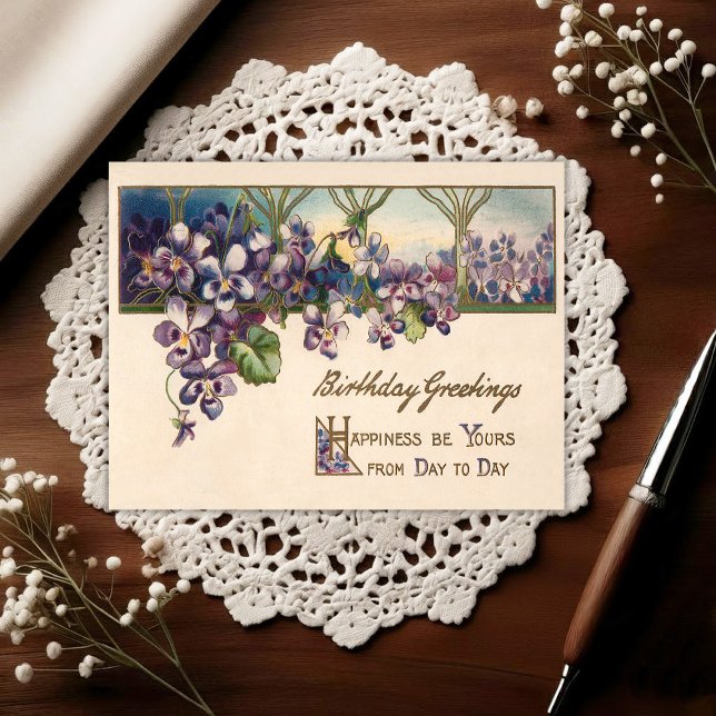 Vintage Early 1900's Birthday Greeting Postcard Postkarte (Von Creator hochgeladen)