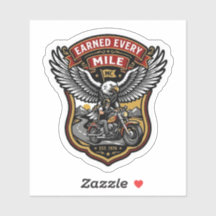 Vintage Earned Every Mile MC Biker Adler