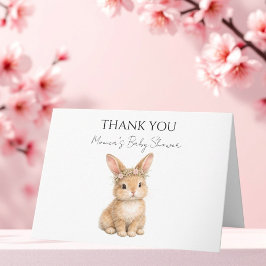 Vintage Easter Bunny Rabbit Baby Watercolor Dankeskarte