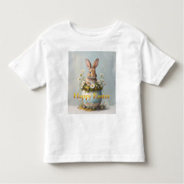 Vintage Easter Bunny with daisies Kleinkind T-shirt