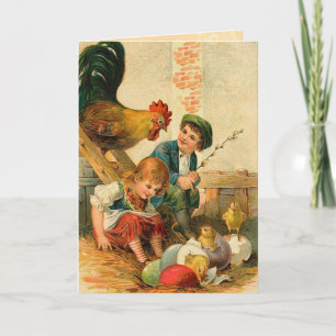 Vintage Easter Chick Card Feiertagskarte