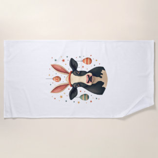 Vintage Easter Cow Bunny Ears Cute Farm Animal Egg Strandtuch