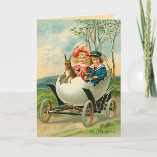 Vintage Easter Egg Carriage Feiertagskarte