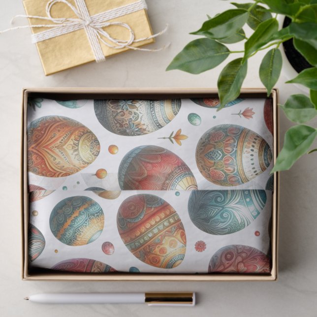 Vintage Easter Egg Pattern Holiday  Seidenpapier (Geschenk)