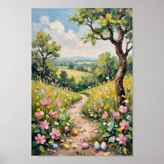 Vintage Easter Garden Path Art Poster (Vorne)