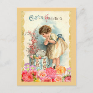 Vintage Easter Greeting Feiertagspostkarte