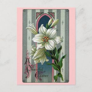 Vintage Easter Lilies Feiertagspostkarte