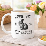 Vintage Easter Rabbit  Kaffeetasse<br><div class="desc">Celebrate the charm of spring with this unique coffee mug featuring a vintage distressed illustration of a rabbit in a classic Easter market sign style. The rustic design gives it the look of an old-fashioned farm stand or holiday market poster, adding a touch of nostalgic charm to your morning coffee...</div>
