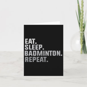 Vintage Eat Sleep Badminton - Badminton Fan Gesche Karte