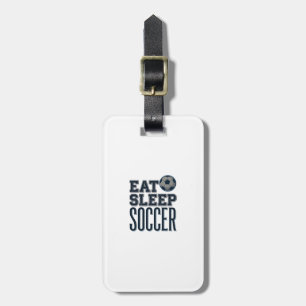 Vintage Eat Sleep Fußball-Shirt-Design (2)_1 Gepäckanhänger