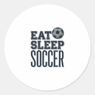 Vintage Eat Sleep Fußball Shirt Design (2)_1 Runder Aufkleber