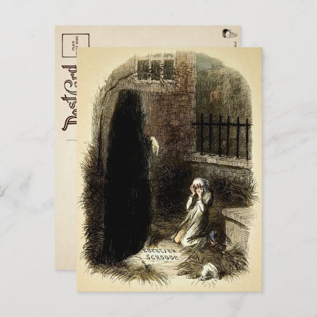 Vintage Ebenezer Scrooge Postkarte (Vorne/Hinten)