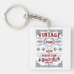 Vintage Echtheit Qualität, Geburtstag Vintage Schlüsselanhänger