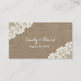 Vintage Ecke Lace Burlap Wedding Website Beilage Begleitkarte