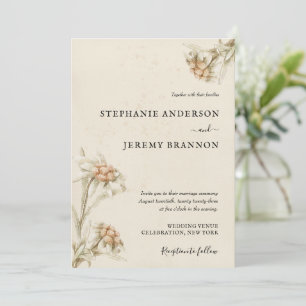 Vintage Edelweiß Blumen Hochzeitseinladung Einladung