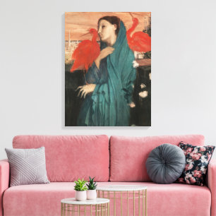 Vintage Edgar Degas Junge Frau mit Ibis Kunst Leinwanddruck
