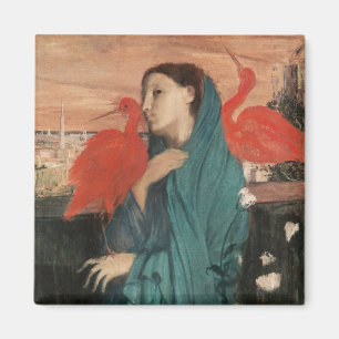Vintage Edgar Degas Junge Frau mit Ibis Kunst Magnet