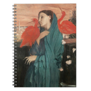 Vintage Edgar Degas Junge Frau mit Ibis Kunst Notizblock
