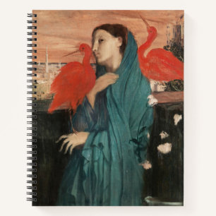 Vintage Edgar Degas Junge Frau mit Ibis Kunst Notizbuch