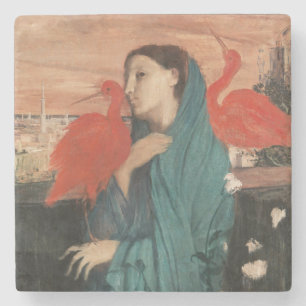 Vintage Edgar Degas Junge Frau mit Ibis Kunst Steinuntersetzer