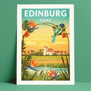 Vintage Edinburg Texas Postkarte