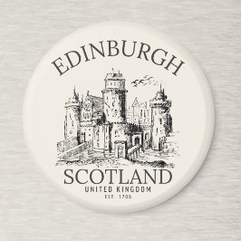 Vintage Edinburgh | Castle Retro Design Magnet