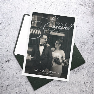 Vintage-Editorial-Kino-Foto-Verlobungsparty Einladung