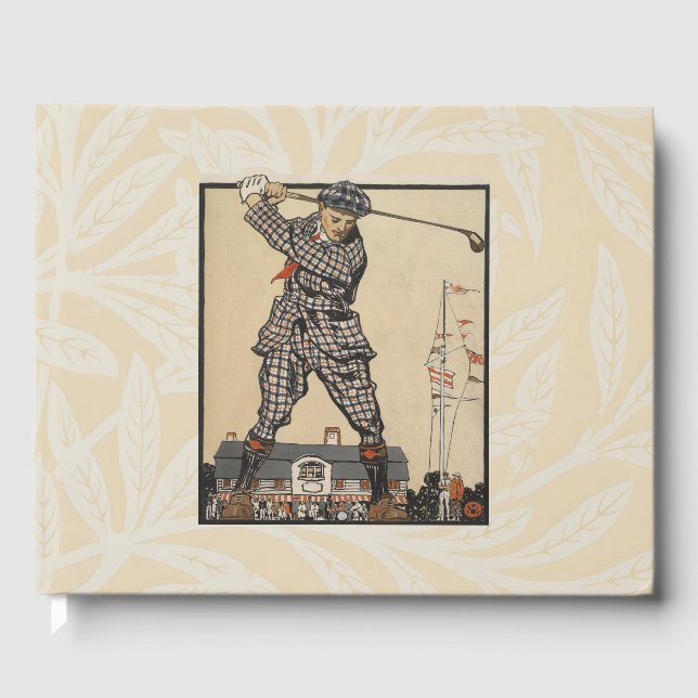 Vintage Edward Penfield Golf Illustration Art Gästebuch (Vorderseite)