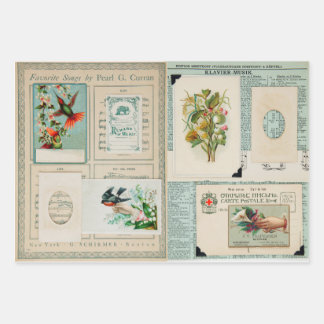 Vintage Edwardian-Bilder Geschenkpapier Set