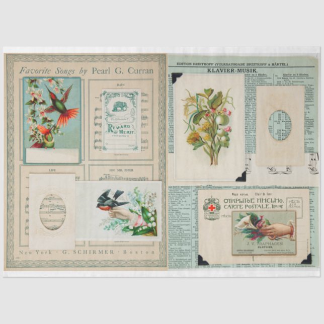 Vintage Edwardian-Bilder Seidenpapier (Vorderseite)