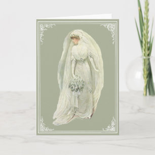 Vintage Edwardian Bride Grußkarte Karte