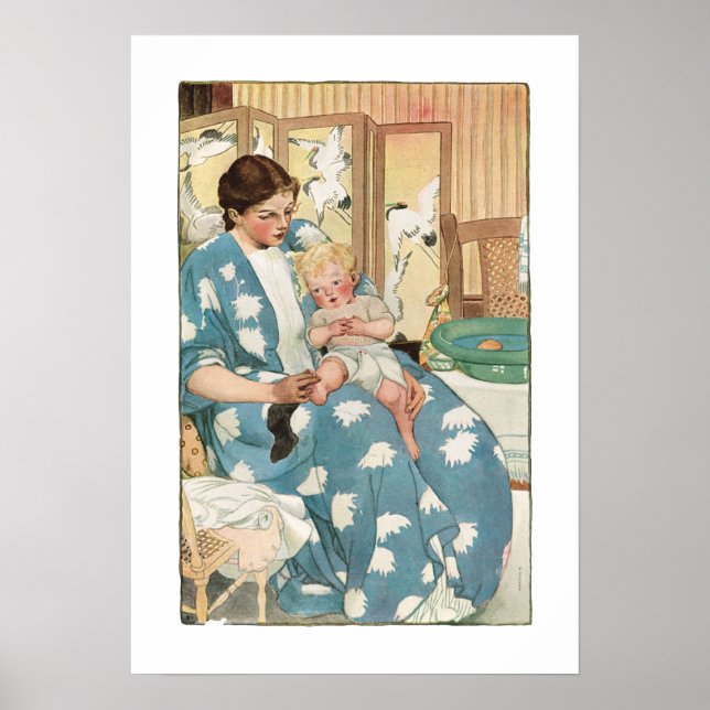 Vintage Edwardian Mutter mit Kind Poster (Vorne)