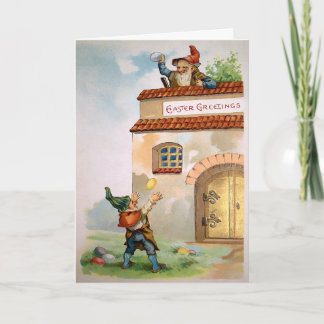 Vintage Egg Gnomes Easter Card Feiertagskarte