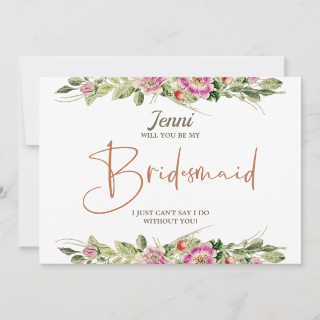 Vintage Eglantine-Blumenüberdachungskarte Einladung (Vorderseite)