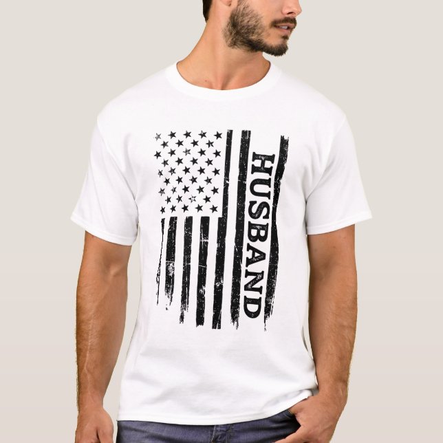 Vintage Ehemann Patriotic Flag Shirt Design_1 (Vorderseite)