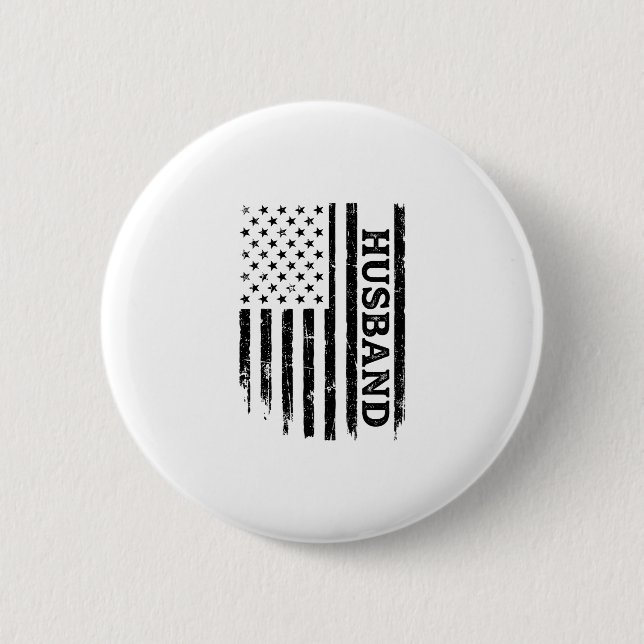 Vintage Ehemann Patriotic Flag Shirt Design_1 Button (Vorderseite)