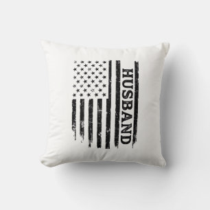 Vintage Ehemann Patriotic Flag Shirt Design_1 Kissen