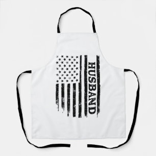 Vintage Ehemann Patriotic Flag Shirt Design_1 Schürze
