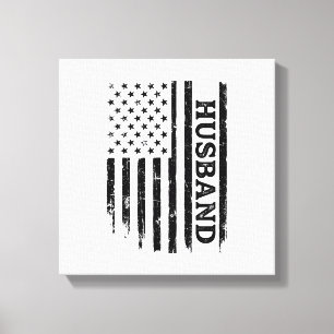 Vintage-Ehemann-patriotisches-Flag-Shirt-Design_1 Leinwanddruck