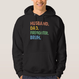 Vintage Ehemann Vater Feuerwehrmann Bruh Feuerwehr Hoodie