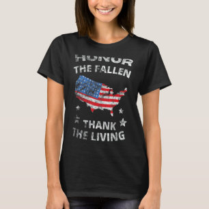 Vintage Ehre Die Toten danken der Living Flag Ame T-Shirt