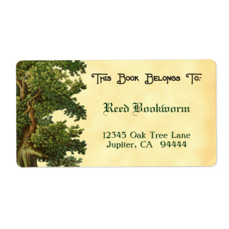 Vintage-Eichenbaum editierbare Buchplakette