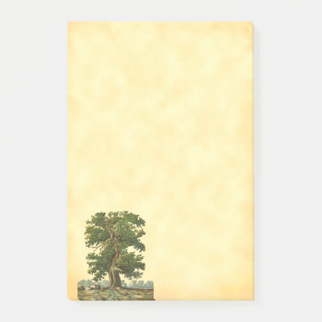 Vintage Eichenbaum-Post-it Post-it Klebezettel (Vorderseite)