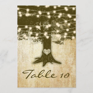 Vintage Eichenbaumleuchten Hochzeitskarte Tischnum Einladung