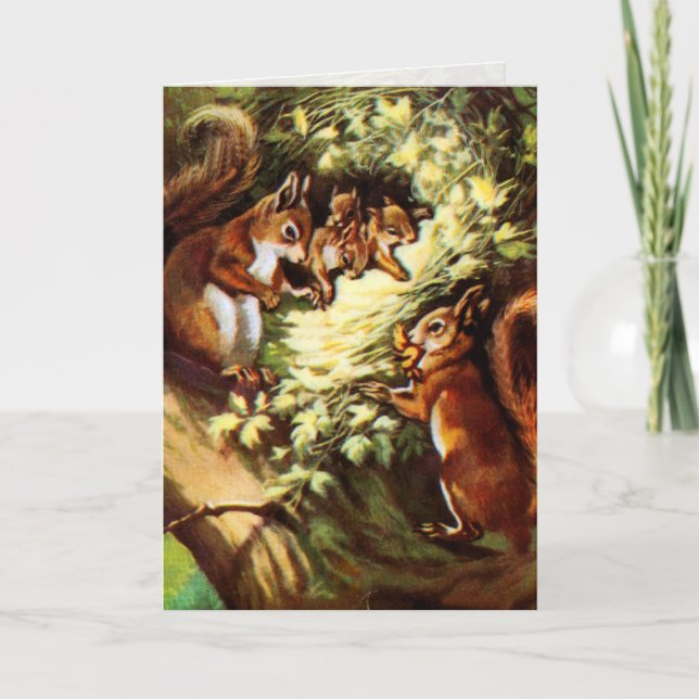 Vintage Eichhörnchen Karte (Vorderseite)