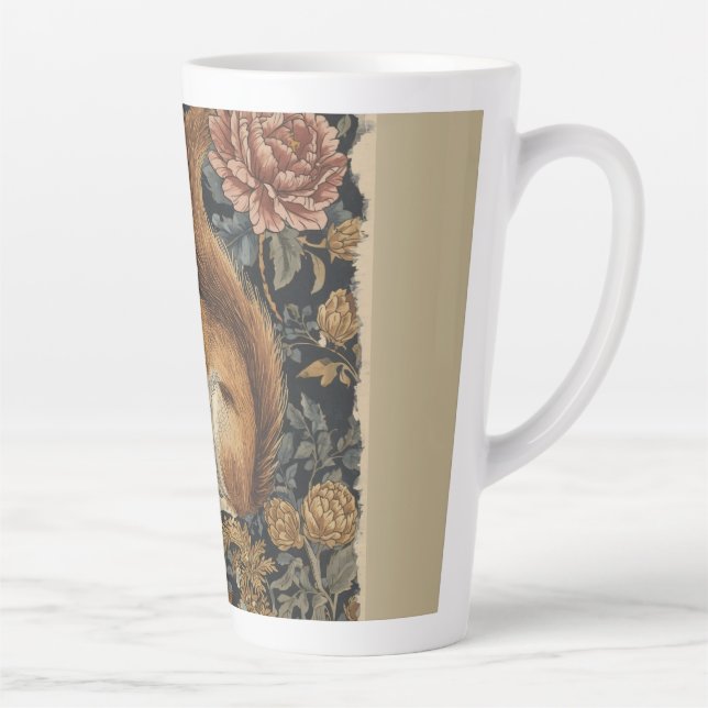 Vintage Eichhörnchen- und Blumenmuster  Milchtasse (Rechts)
