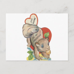 Vintage Eichhörnchen Valentinstag Feiertagspostkarte