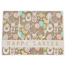 Vintage Eier Bunny Chicks Personalisiert Ostern Große Geschenktüte