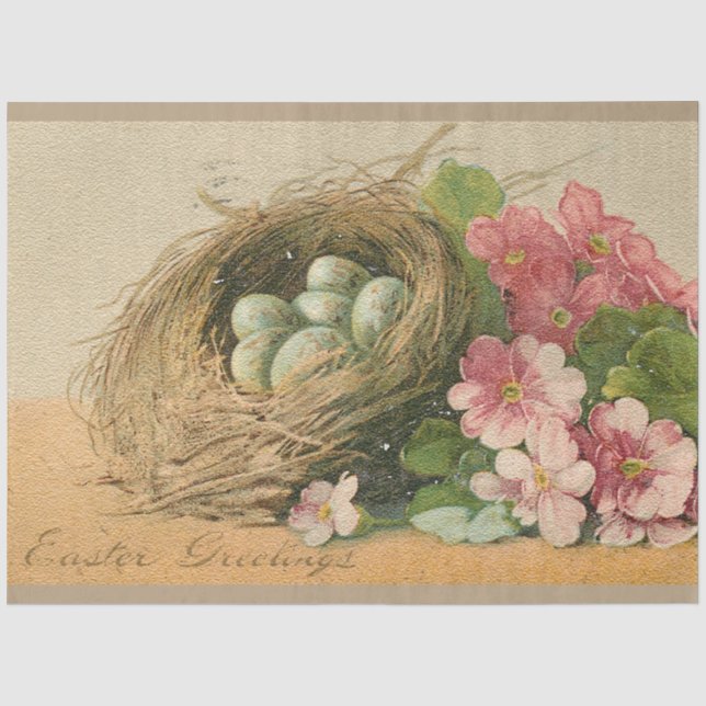 Vintage Eier Osterferien Seidenpapier (Vorderseite)