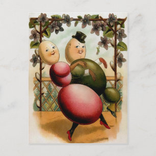 Vintage Eiertänzer Ostern Postkarte
